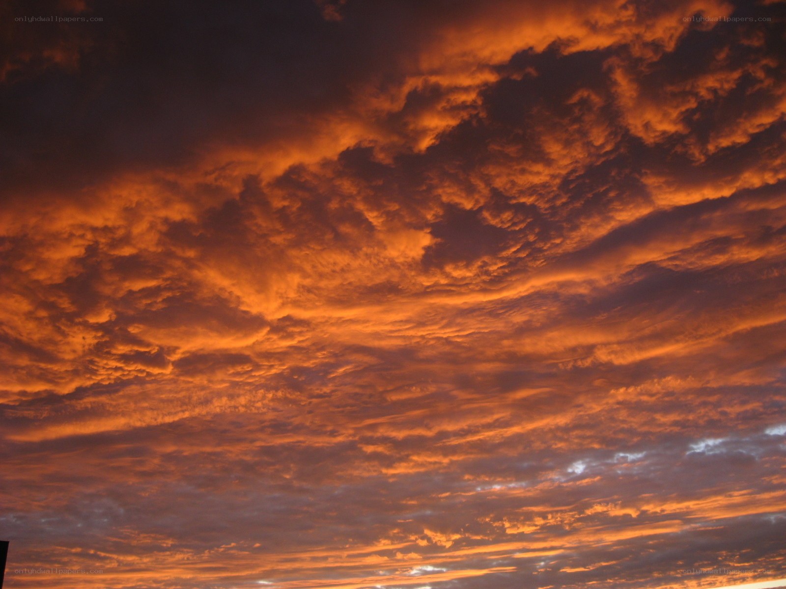 Fiery sunset sky