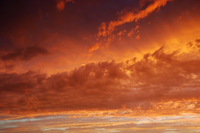 Fiery sunset sky