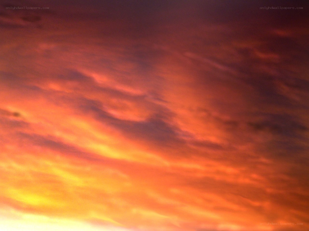 Fiery sunset sky