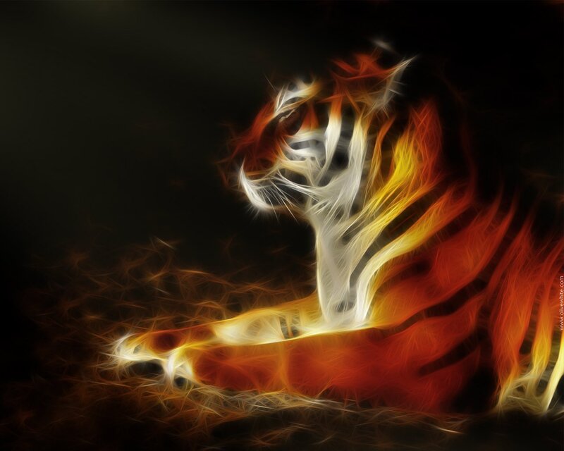 Fiery tiger artwork