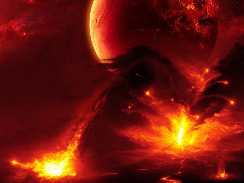 Fiery volcanic planet