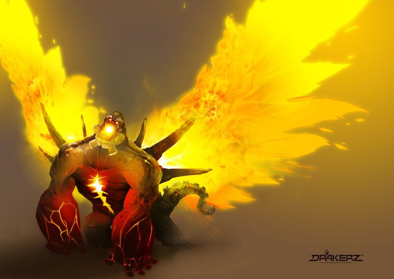 fiery winged creature
