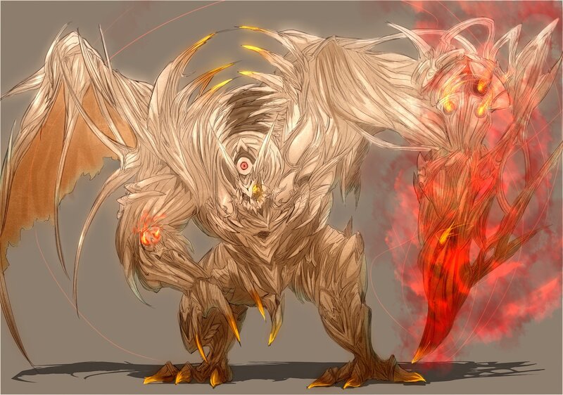 fiery winged monster