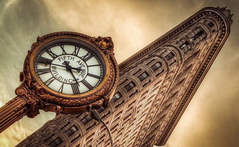 Fifth Avenue Building Clock — Brown