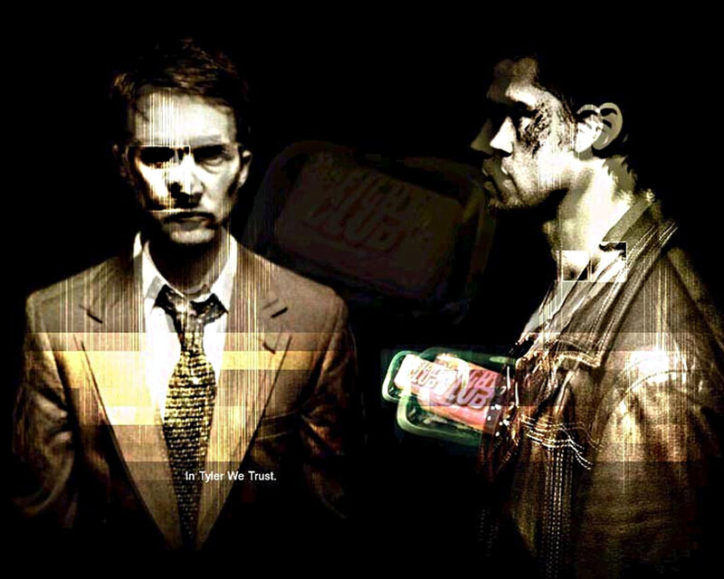 Fight Club characters in dark scene