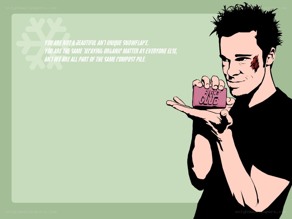 Fight Club quote with character