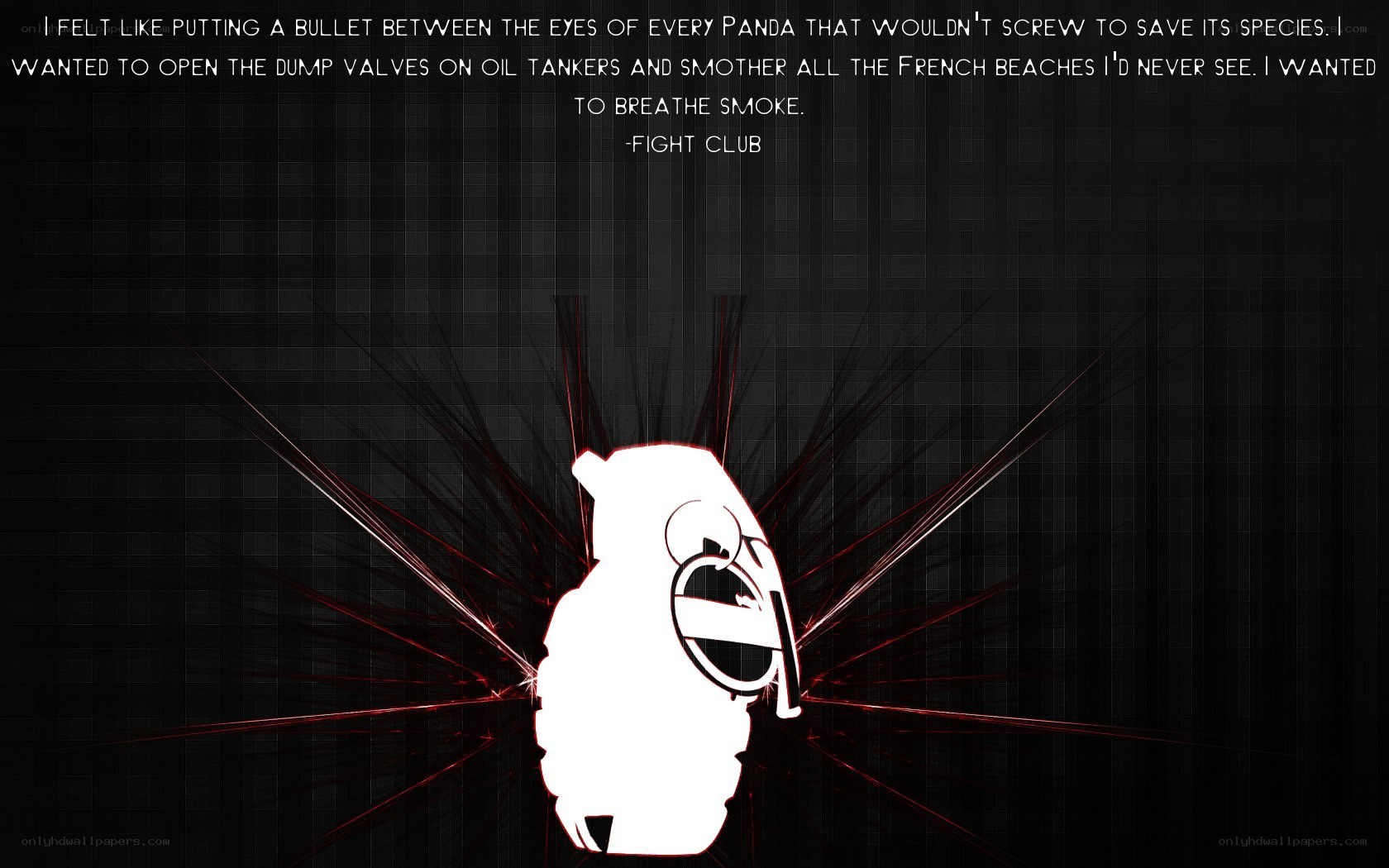 Fight Club quote with grenade