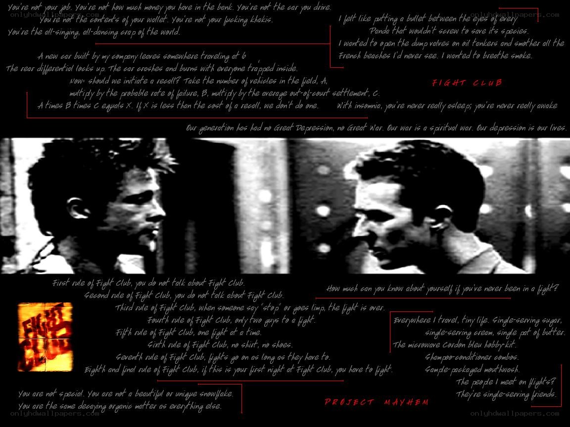 Fight Club text collage