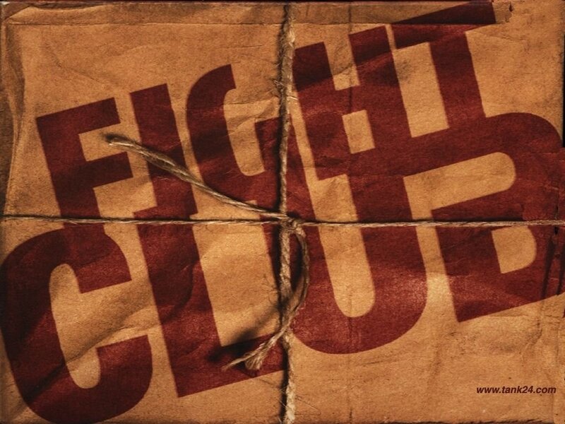 fight club text on brown paper