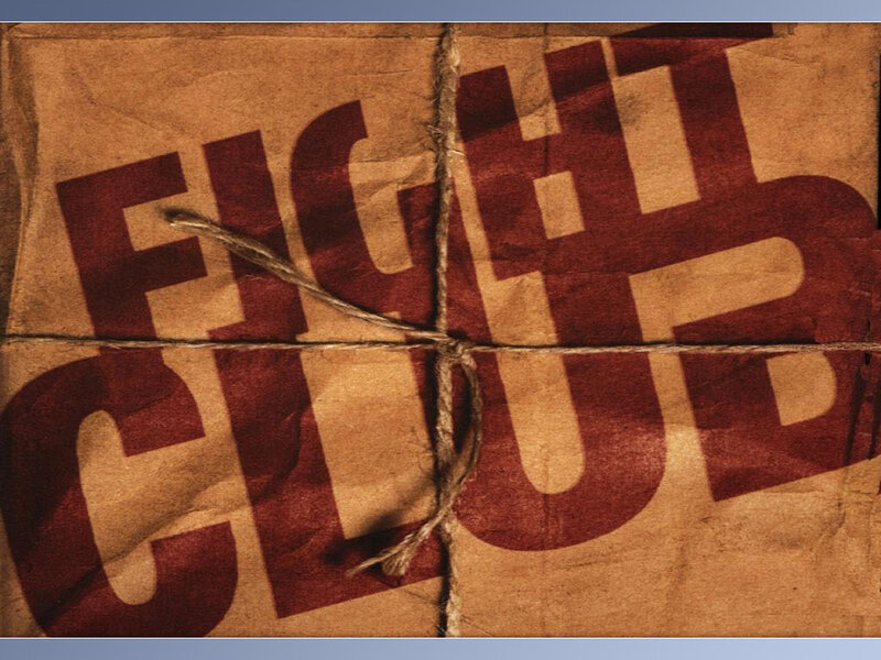 Fight Club text on brown paper