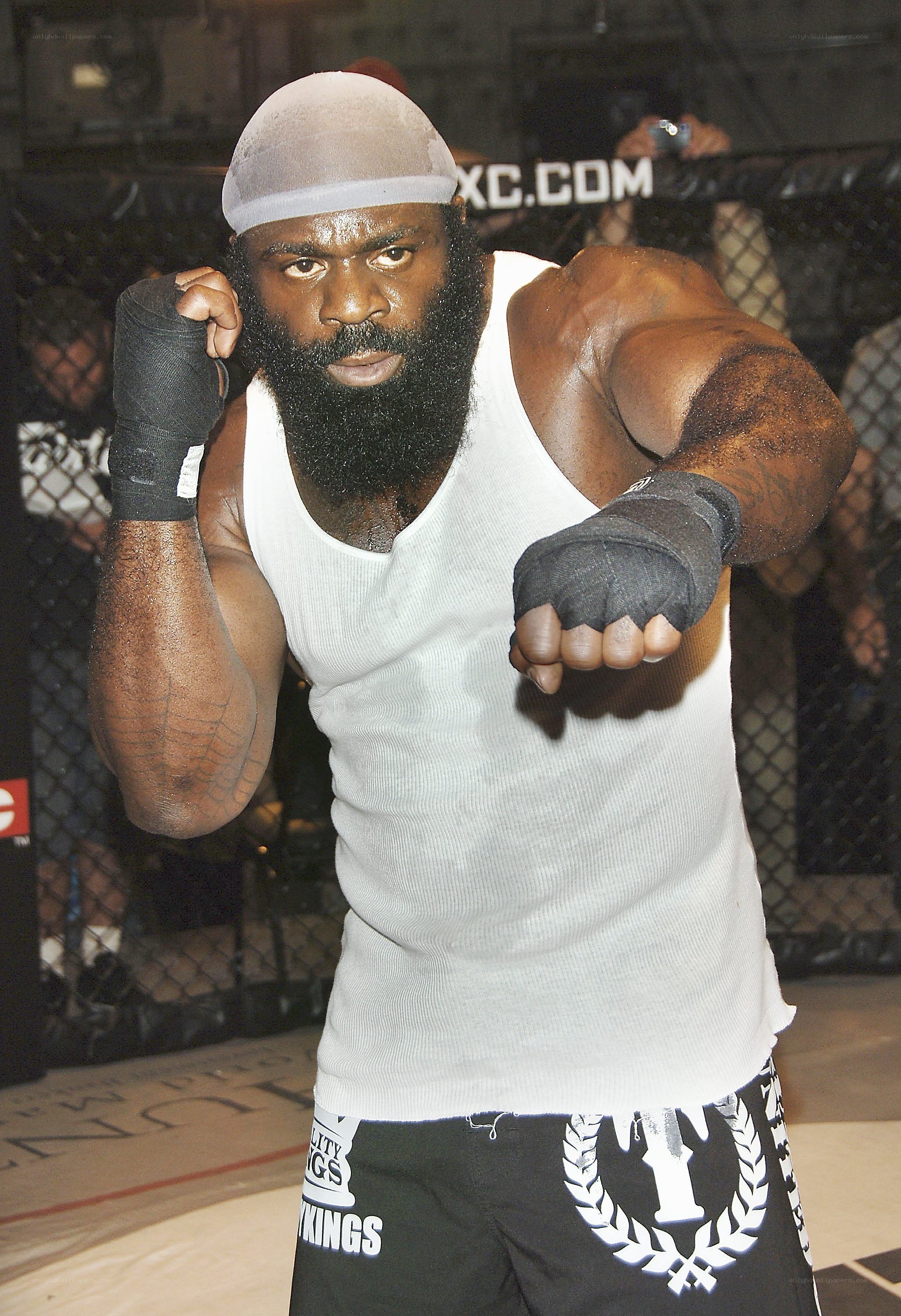 fighter in octagon stance