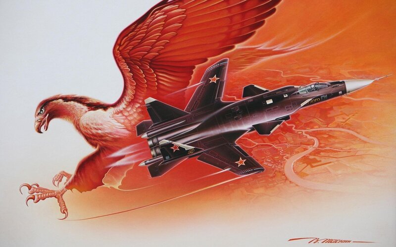 Fighter Jet and Eagle