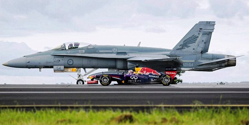 Fighter Jet and Race Car