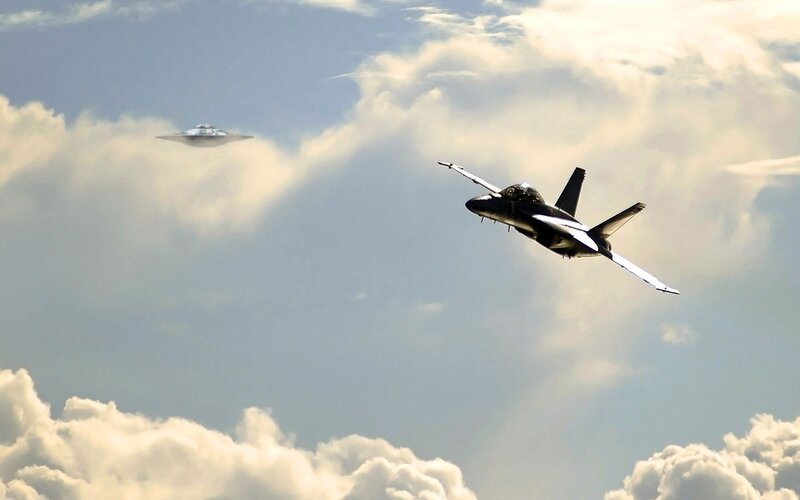 Fighter Jet and UFO