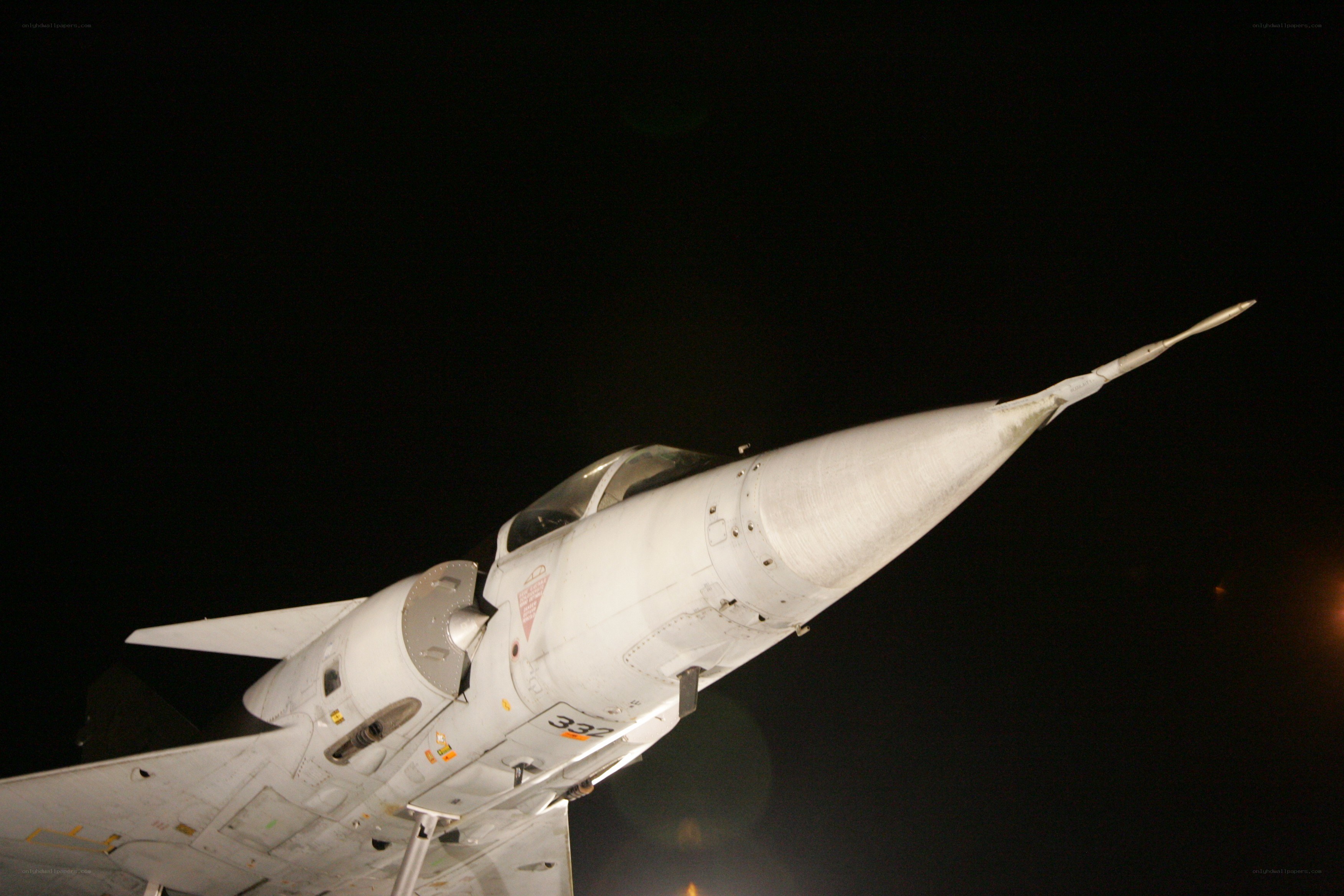 fighter jet at night