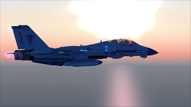 fighter jet at sunset