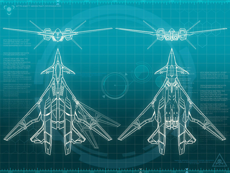 Fighter Jet Blueprints — Teal
