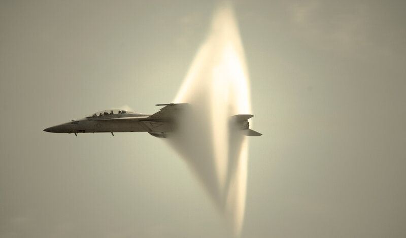 Fighter Jet Breaking Sound Barrier — Dramatic
