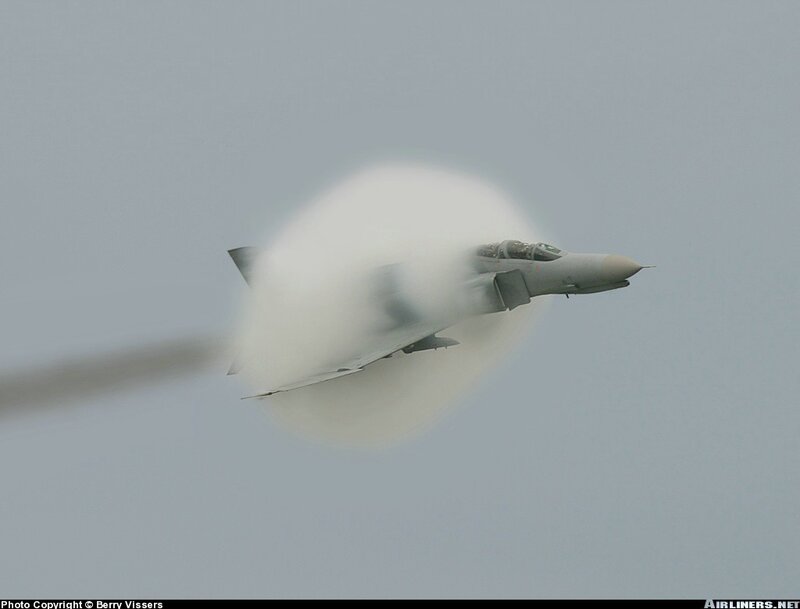 Fighter Jet Breaking Sound Barrier — Gray, Dramatic, Photograph, Cloud, Sky, White