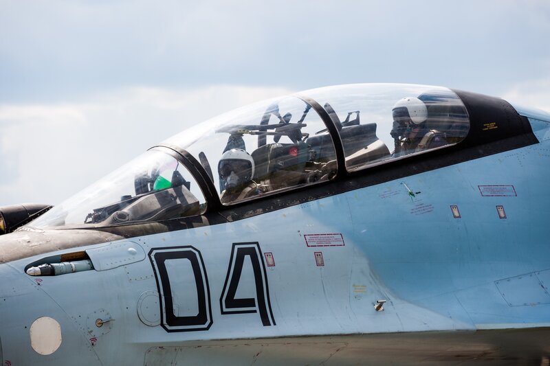 Fighter Jet Cockpit — Blue, Serious