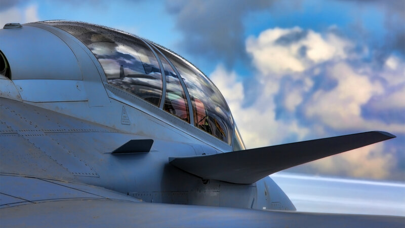 Fighter Jet Cockpit — Blue