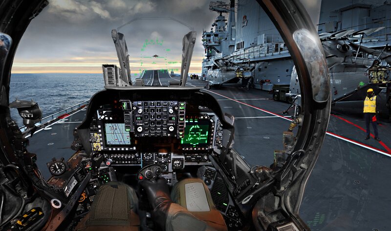 Fighter Jet Cockpit — Gray, Dramatic, Sunset