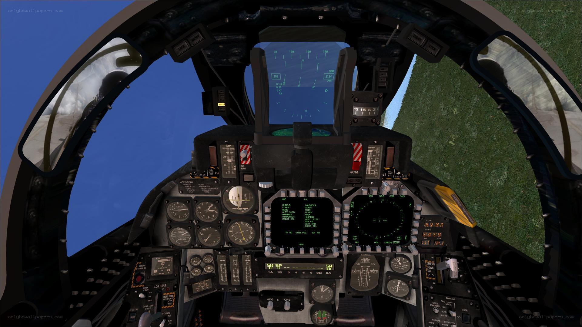 Fighter jet cockpit view