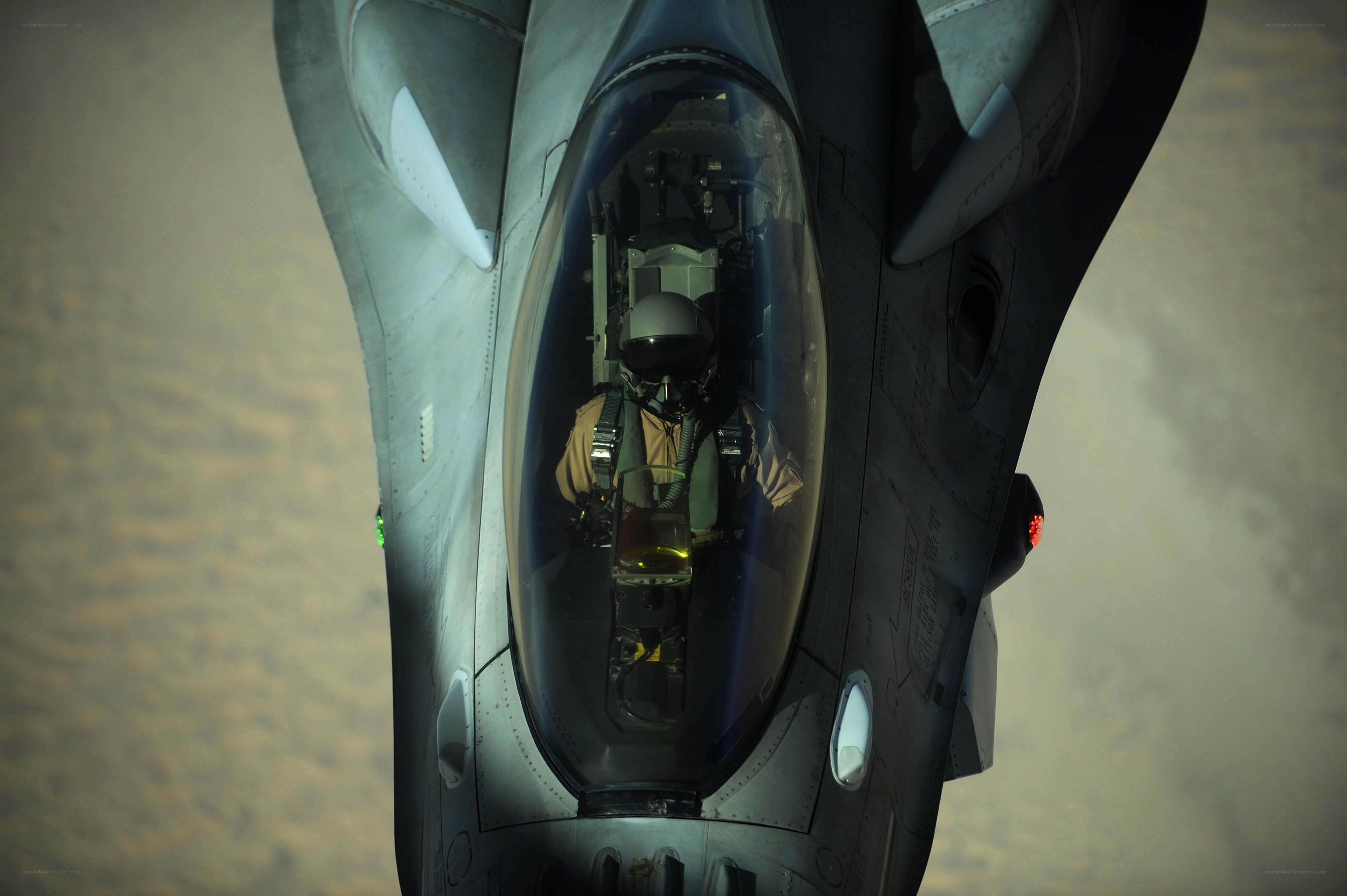 Fighter jet cockpit view