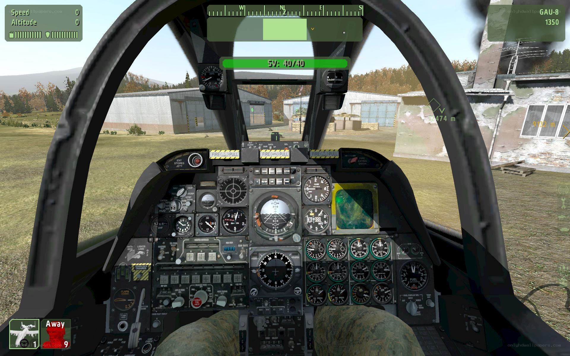 Fighter jet cockpit view