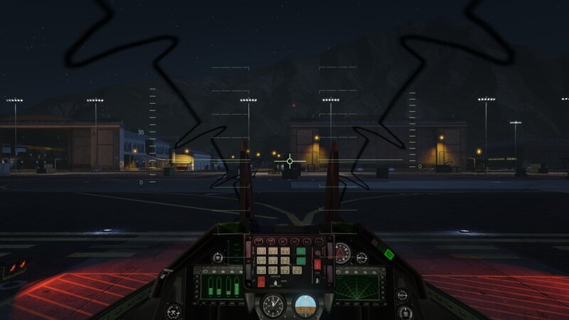 Fighter Jet Cockpit View — Black, Dark