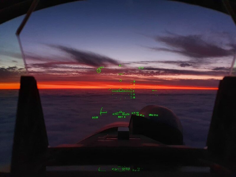 Fighter Jet Cockpit View — Red