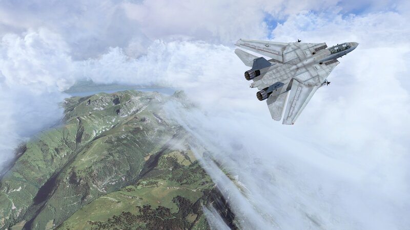 Fighter Jet Flying — Gray, Dramatic, Afternoon