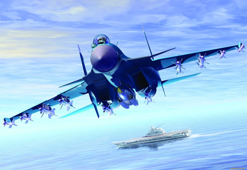 Fighter Jet Formation — Blue