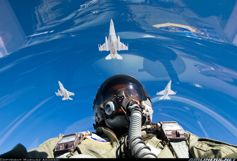 Fighter jet formation from cockpit