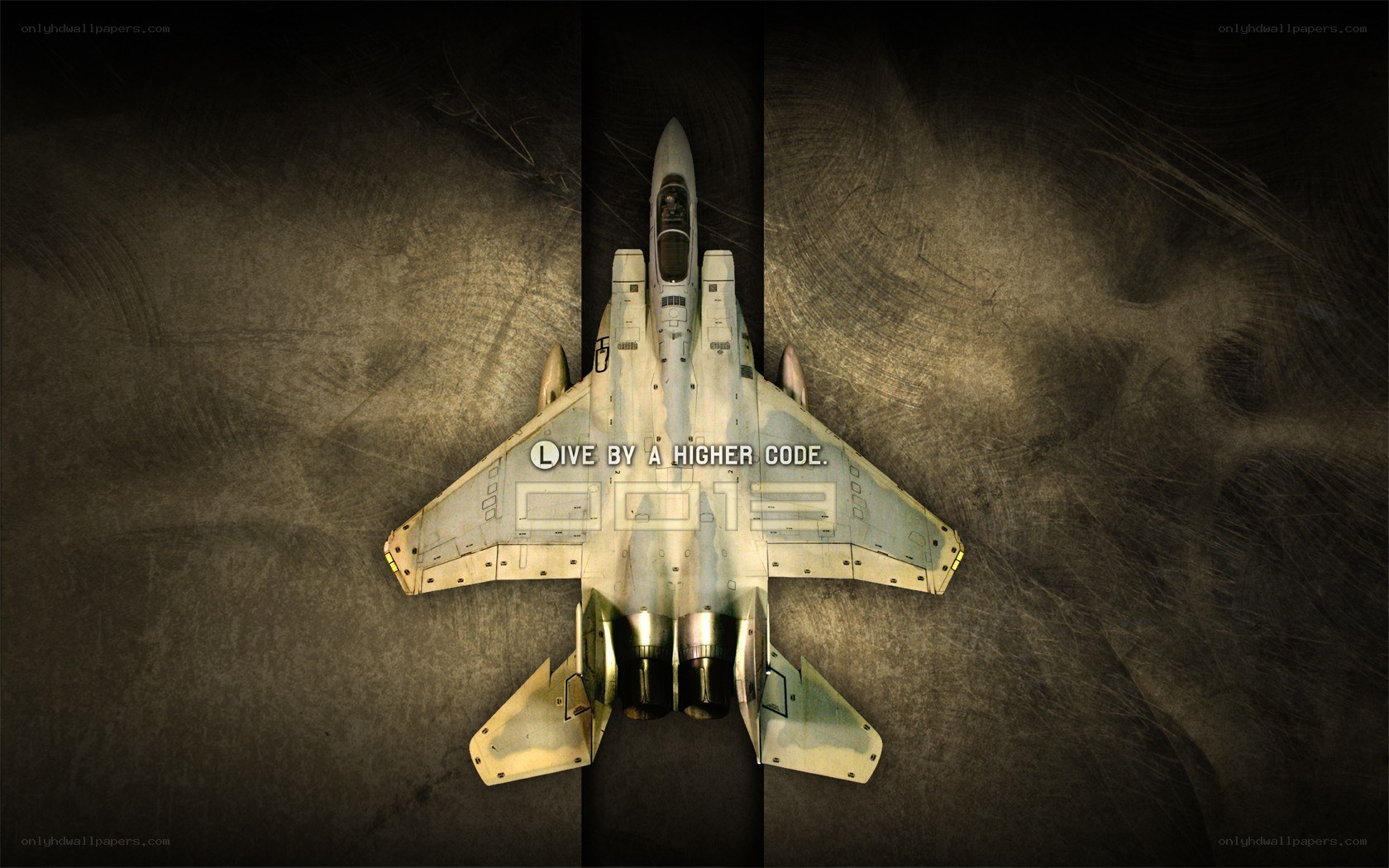 Fighter jet from above