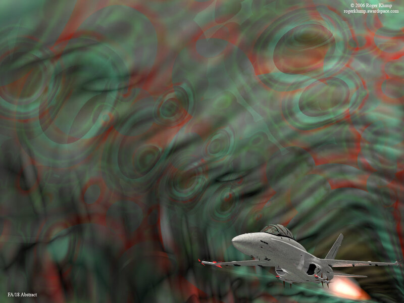 Fighter Jet in Abstract Space