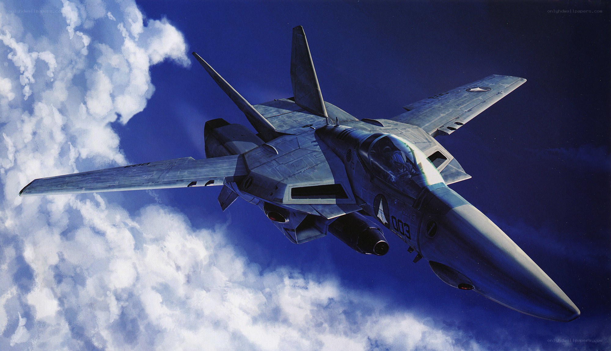 fighter jet in blue sky