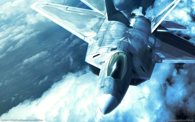 Fighter Jet in Clouds — Blue, Dramatic, Digital Art, Sky