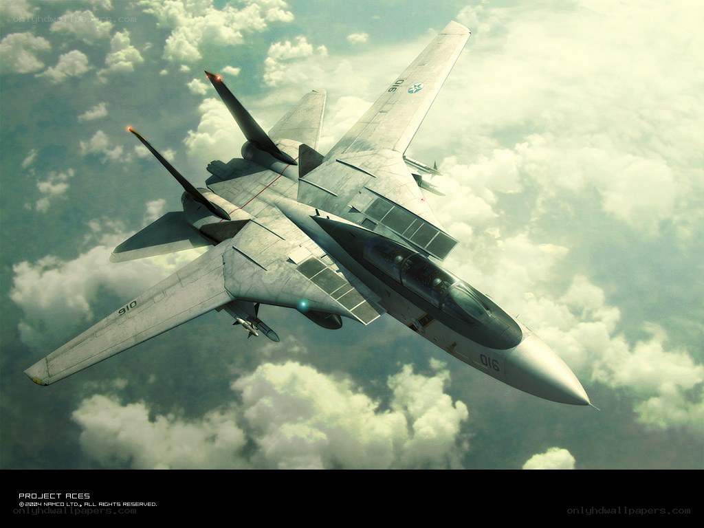 Fighter jet in cloudy sky