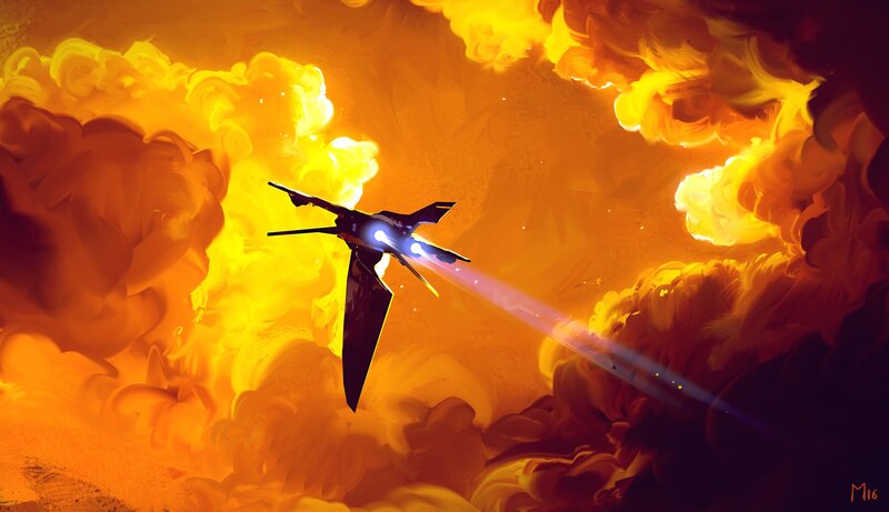 Fighter Jet in Flames