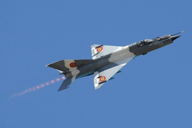 fighter jet in flight