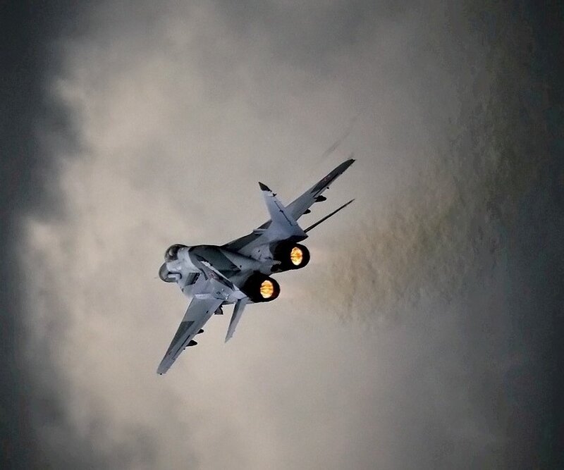 fighter jet in flight