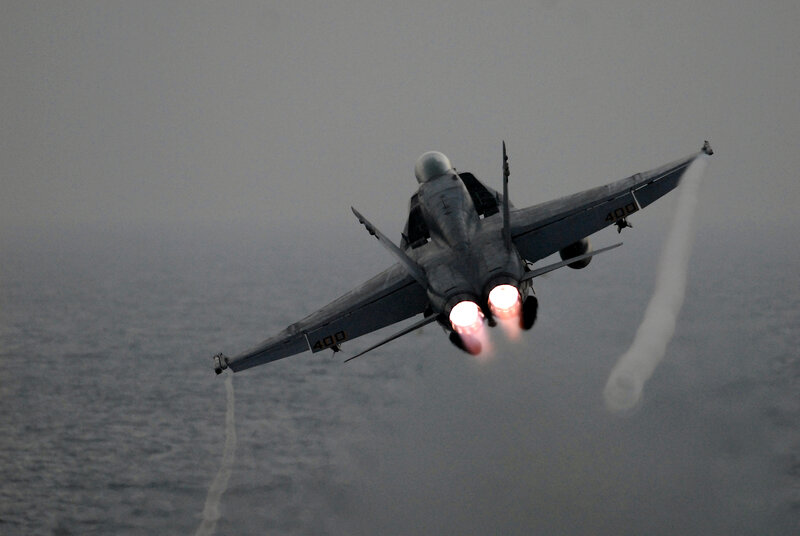 fighter jet in flight