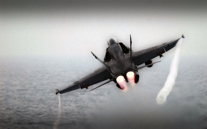 fighter jet in flight