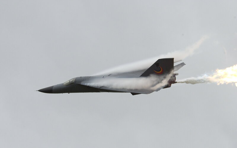 fighter jet in flight