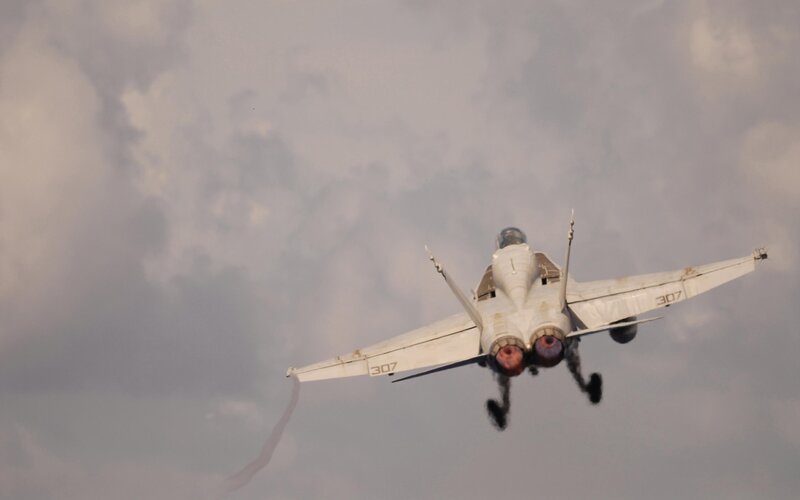 fighter jet in flight