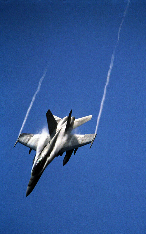 fighter jet in flight