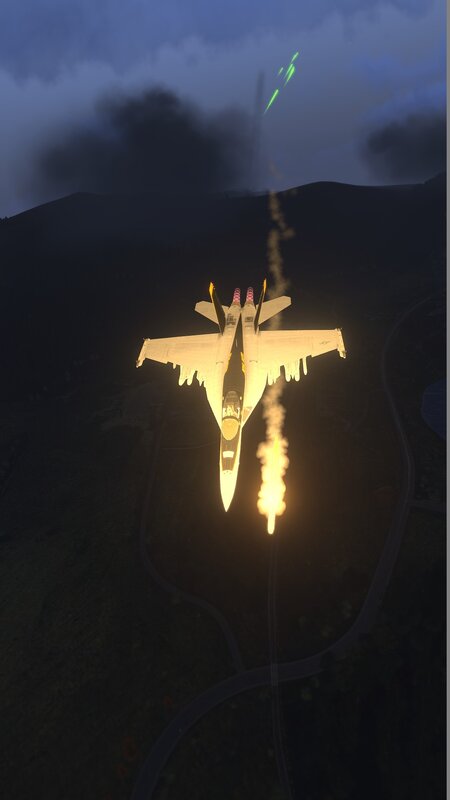 Fighter Jet in Flight — Black, Dramatic, Night