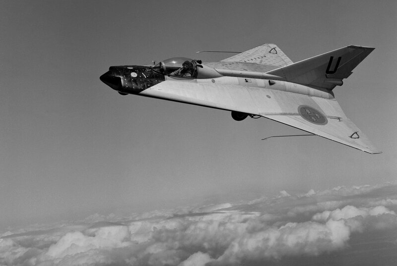 Fighter Jet in Flight — Black, Dramatic
