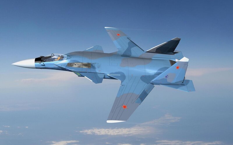 Fighter Jet in Flight — Blue, Calm, Afternoon, 3d Render